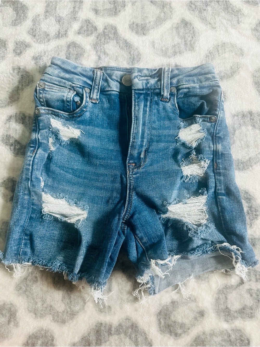 American Eagle Outfitters Distressed Blue Denim Shorts